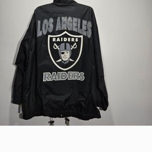 APEX ONE Vintage Los Angeles Raiders Black NFL Nylon  Windbreaker Jacket XL